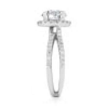 Pave Diamond Criss-Cross Moissanite Halo Ring 3