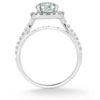 Gemstone and Diamond Halo Gemstone Ring in 14K White Gold