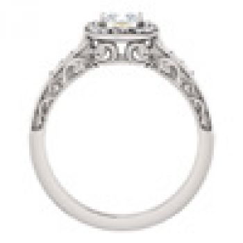 Sculptured Princess-Cut Diamond Engagement Ring 4