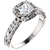 Princess-Cut Diamond Sculptured Engagement Ring