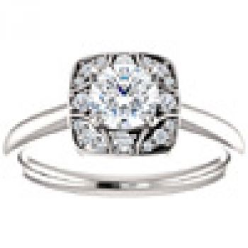 Ethereal Diamond Halo Engagement Ring in 14K White Gold 3