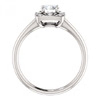 Ethereal Diamond Halo Engagement Ring in 14K White Gold 4