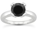 Half Carat Black Diamond Solitaire Engagement Ring