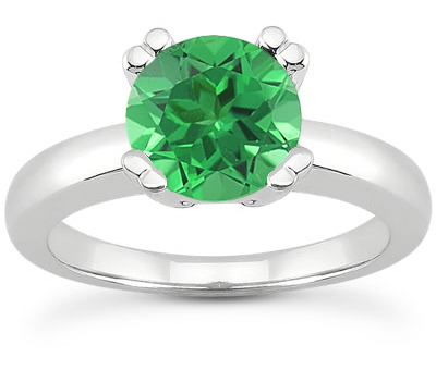 Emerald Modern Solitaire Engagement Ring