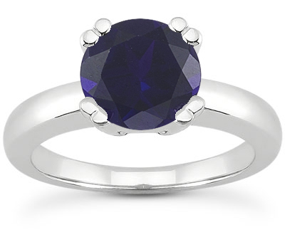 Sapphire Modern Solitaire Engagement Ring