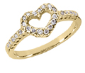 Petite Diamond Heart Ring in 14K Yellow Gold