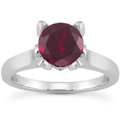 Ruby and Diamond Accent Solitaire Engagement Ring