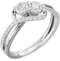White Gold 2-Stone 3/4 Carat Diamond Engagement Ring