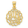 wife of the year charm pendant 14k gold
