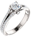 1 Carat French-Set Dual Band Diamond Engagement Ring