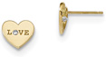 14K Gold CZ Love Stud Earrings