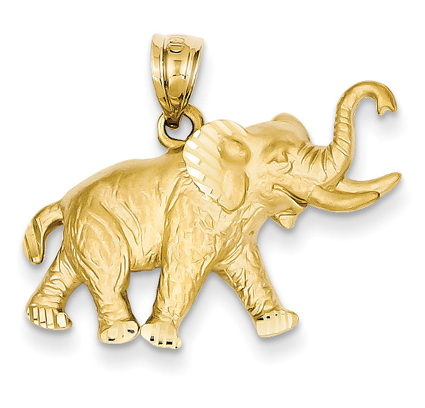 14K Gold Elephant Pendant