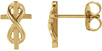 14K Gold Infinity Cross Stud Earrings