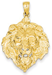 14K Gold Lion Head Pendant
