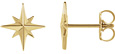 14K Gold North Star Stud Earrings