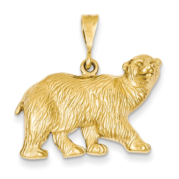 14K Gold Polar Bear Pendant