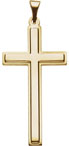 14K Gold Polished Roman Cross Pendant
