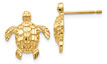 14K Gold Sea Turtle Stud Earrings