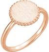 14K Rose Gold Engraveable Circle Signet Ring
