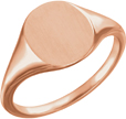 14K Rose Gold Satin and Polished Signet Ring