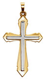 14K Two-Tone Gold Sword of the Spirit Cross Necklace