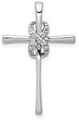 Diamond Infinity Cross Necklace in 14K White Gold
