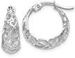 Small 14K White Gold Cut-Out Paisley Hoop Earrings