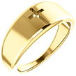 14K Yellow Gold Pierced Cross Ring for Women