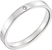 Women's 2.5mm Flat Diamond Wedding Band Ring, 14K White Gold