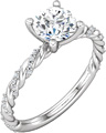 Platinum 5/8 Carat Diamond Band Swirl Engagement Ring
