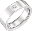 Platinum 6mm Flat Diamond Wedding Band Ring