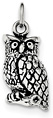 Antiqued Sterling Silver Owl Pendant