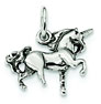 Antiqued Sterling Silver Unicorn Charm Pendant