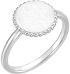 Silver Circle Engravable Signet Ring