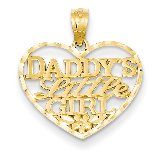 Daddy's Little Girl Heart Pendant, 14K Gold