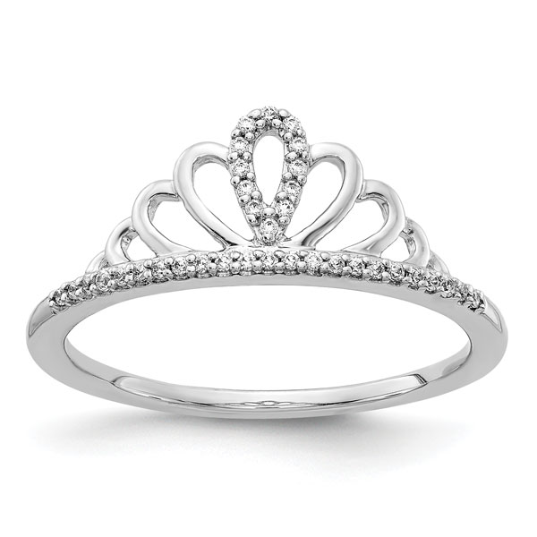 Diamond Tiara Ring in 14K White Gold