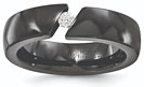 Edward Mirell Black Tension-Set Diamond Titanium Wedding Band Ring