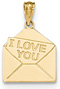 I Love You Letter Pendant in 14K Gold