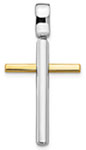 Men's Italian 14K Two-Tone Gold Polished Plain Cross Pendant