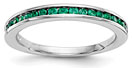 Natural Emerald Band in 14K White Gold