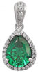 Pear-Shaped Emerald-Colored CZ Necklace in Sterling Silver