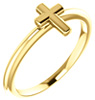 Simple Cross Ring for Women, 14K Gold
