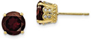 Tiara Crown Garnet Diamond Stud Earrings