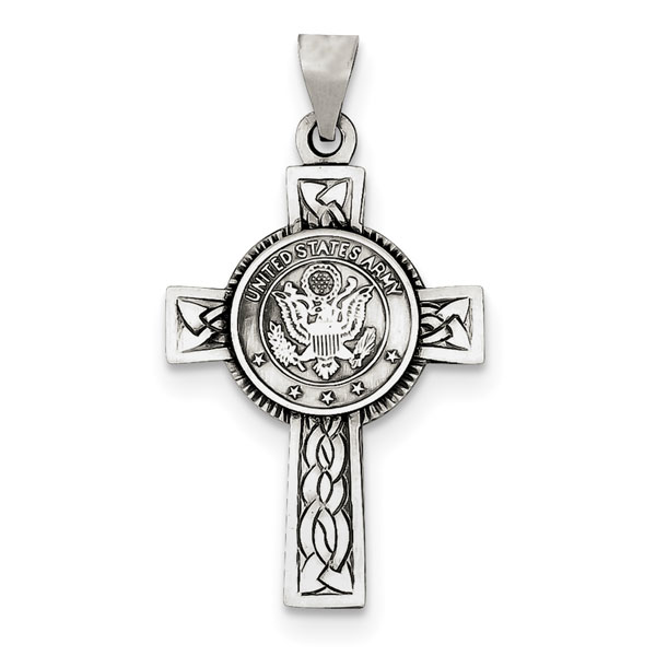 US Army Cross Pendant in Sterling Silver