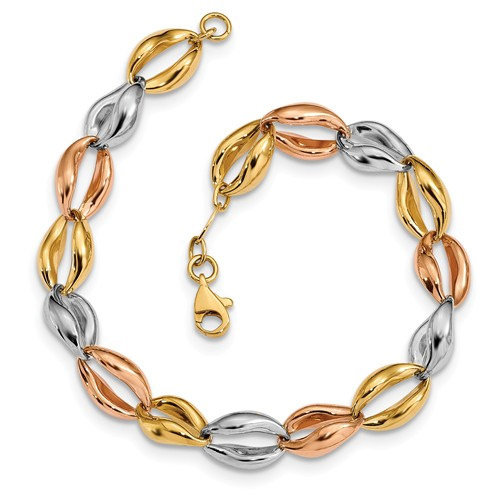 Women's Designer Tri-Color Gold Bracelet
