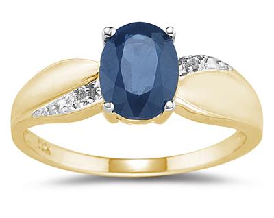 Sapphire and Diamond  Ring 10K Yellow Gold