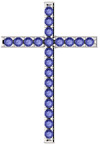 Alpha and Omega Tanzanite Cross Pendant in White Gold
