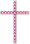 Faith Hope Charity Pink Sapphire Cross Pendant in White Gold