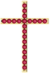 Faithful Witness Red Topaz Cross Pendant in Yellow Gold
