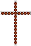 Rose of Sharon Garnet Cross Pendant in White Gold